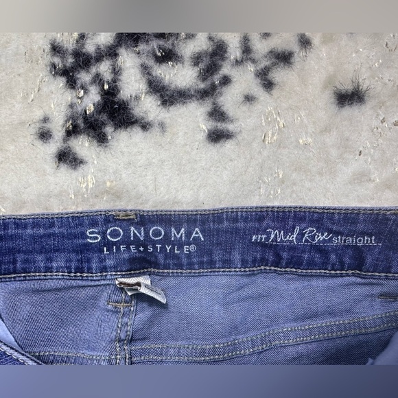 Sonoma Medium Wash Mid Rise Straight Leg Denim Jeans Size 14 - Picture 8 of 8